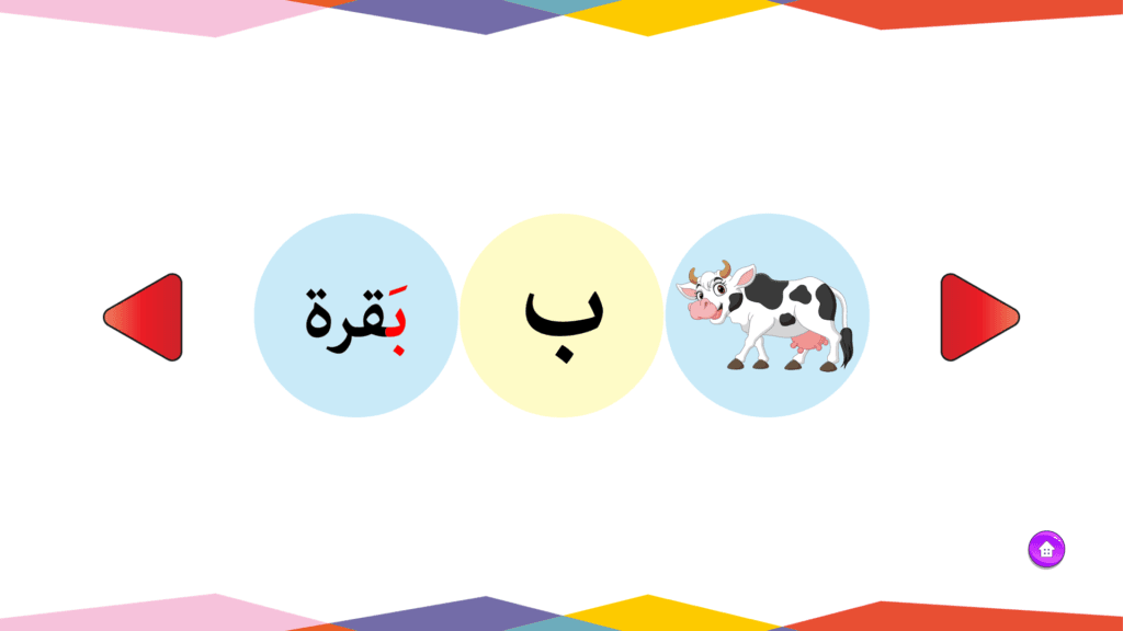 بطاقات الحروف العربية - حرف الباء
