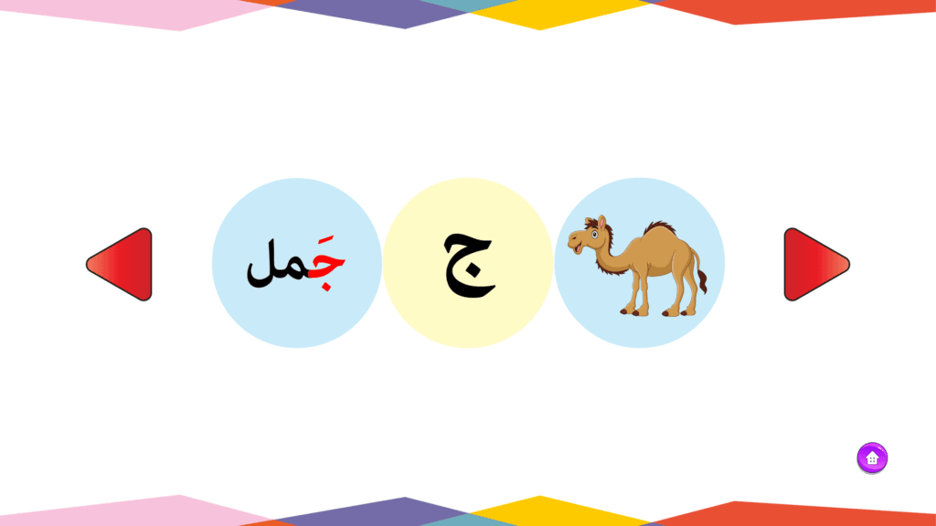 بطاقات الحروف العربية - حرف الجيم