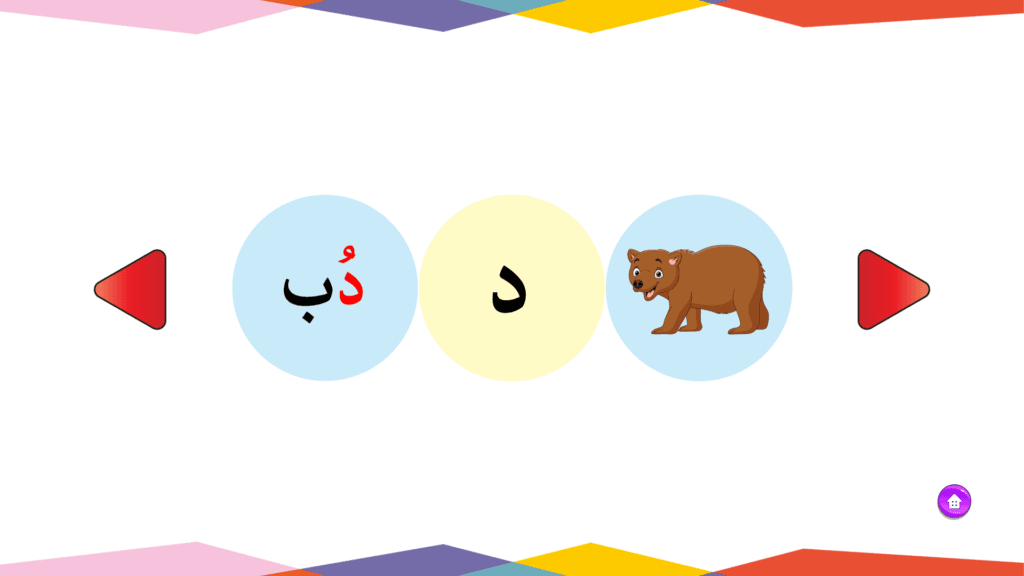 بطاقات الحروف العربية - حرف الدال