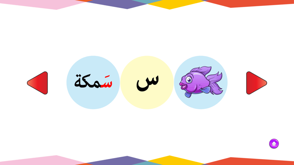 بطاقات الحروف العربية - حرف السين