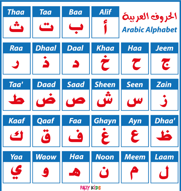تعلم الحروف الأبجدية باستخدام الصور والكلمات المناسبة