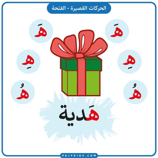 تعليم الاطفال بطاقة حرف الهاء بالحركات (حركة الفتحة)