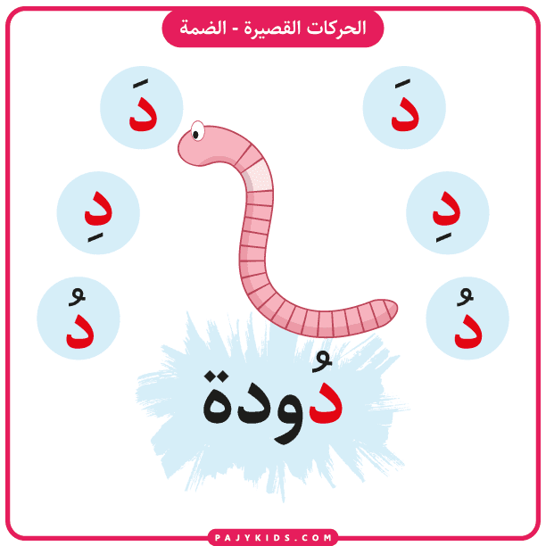 Flashcard: Daal with Dammah and the Word "Doodah" (Worm)