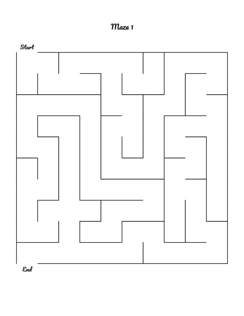 Printable Maze Puzzle Activities for Early Learners