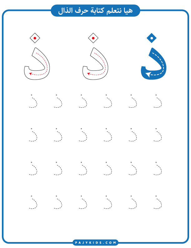 Tracing Steps for Writing Zaal with Fatḥa