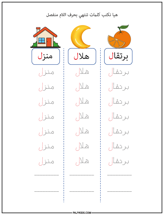 Form of the Letter Lām at the End of a Word (Isolated)