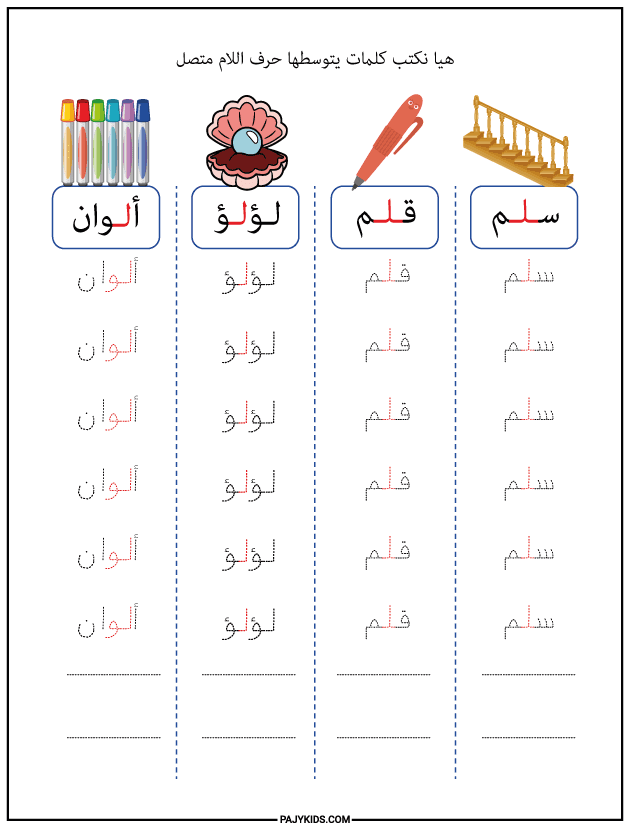 Form of the Letter Lām in the Middle of a Word