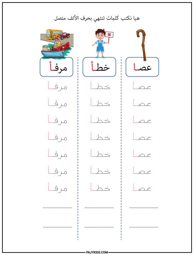 The Connected Alif at the End of Words