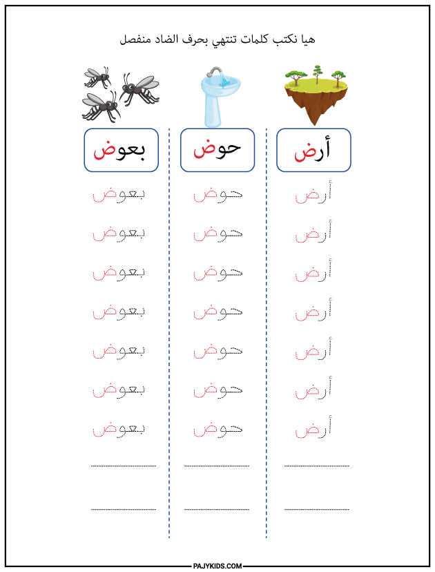 The Form of Ḍād at the End of a Word (Isolated)