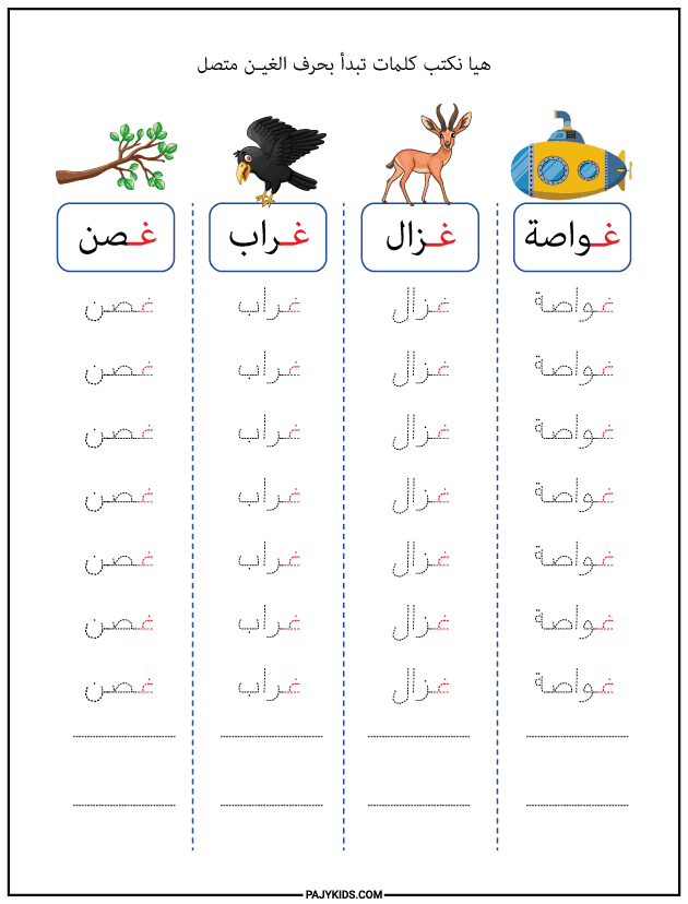 The Form of Ghain at the Beginning of a Word