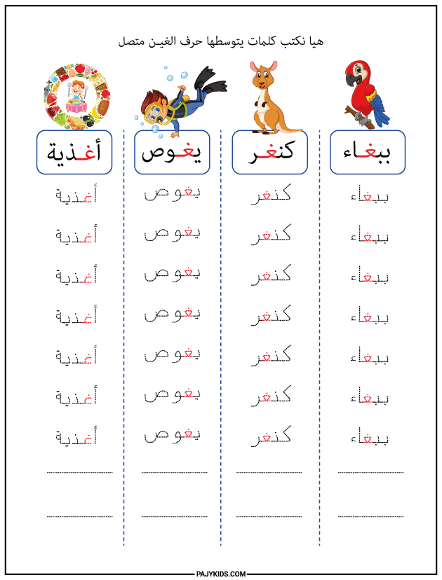 The Form of Ghain in the Middle of a Word