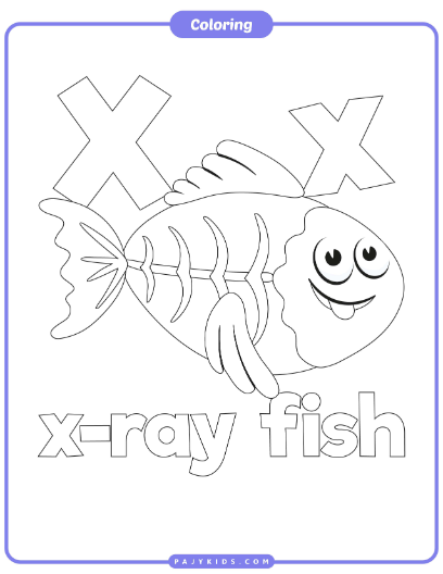 نشاط تلوين حرف X وكلمة X-Ray