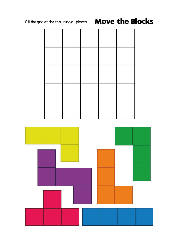 Activity Printables - Visual Problem-Solving with "Move the Blocks"