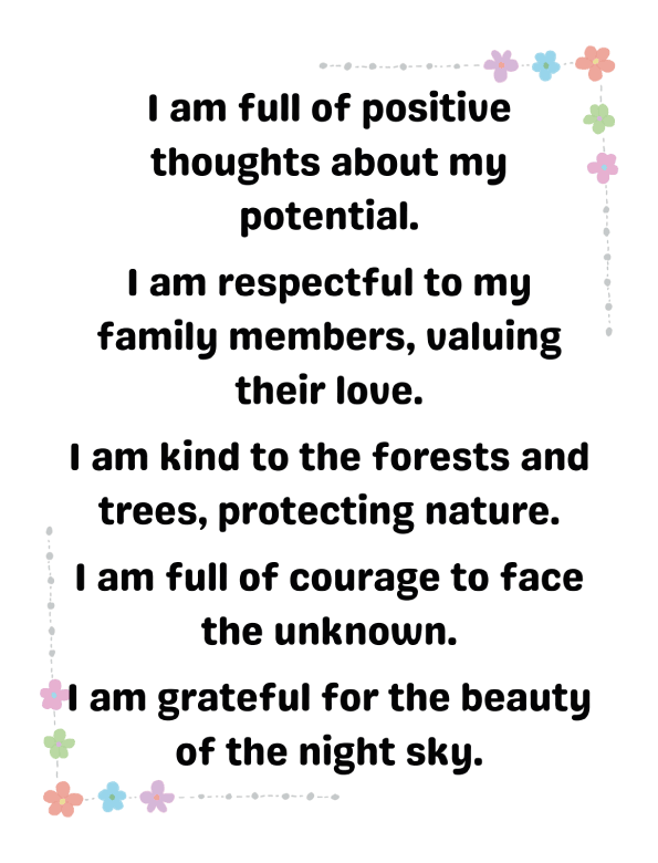 Affirmations for kindergarten - Encouraging Responsibility and Independence