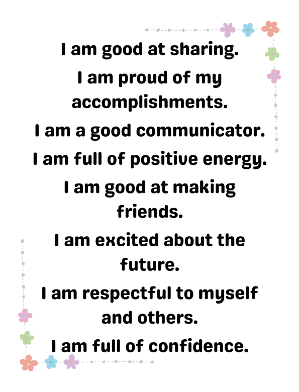 Affirmations for kindergarten - Strengthening Emotional Resilience
