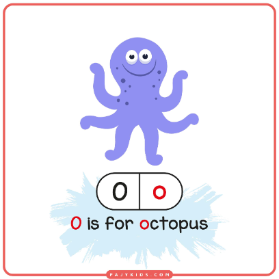 Colorful Letter Card: O is for Octopus