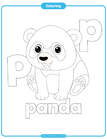 Coloring Activity Featuring P and a Panda