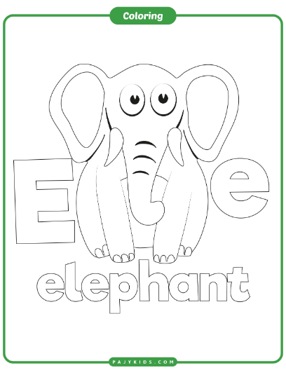 Creative Coloring Activity: E is for Elephant