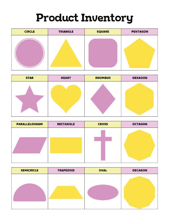 Educational Shapes Chart for Toddlers and Preschoolers: Learning Posters