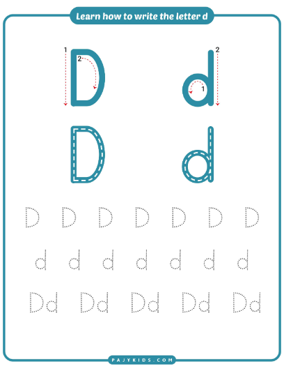 Guided Tracing Worksheet: D is for Dog