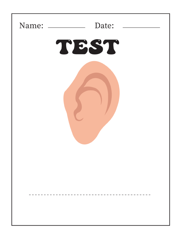 Human body ears diagram for young learners