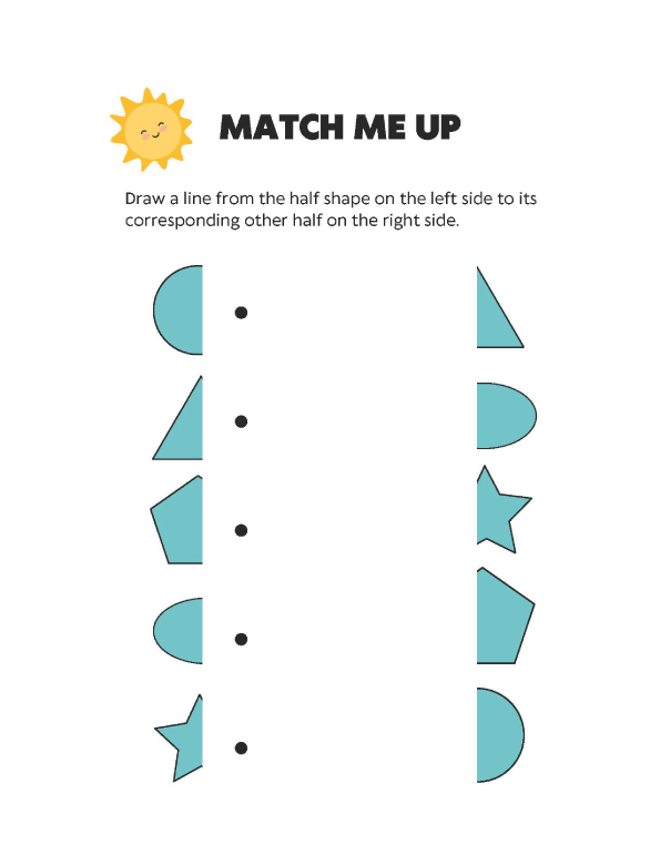 Match Me Up Visual-Spatial Activity Worksheets