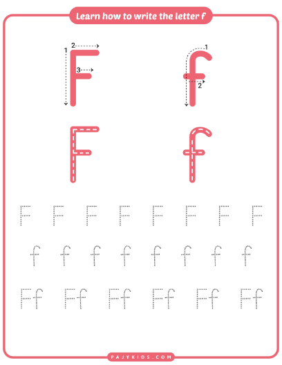 Tracing Worksheet with Arrows and Dots: F is for Frog