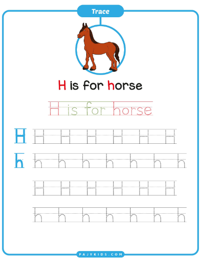 Writing Drill: Practice H with the Word Horse