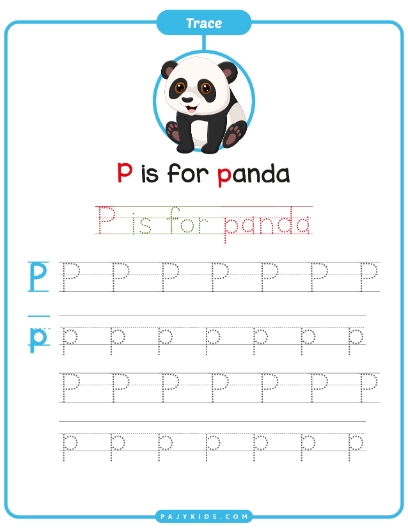 Writing Practice with the Letter P and the Word “Panda”