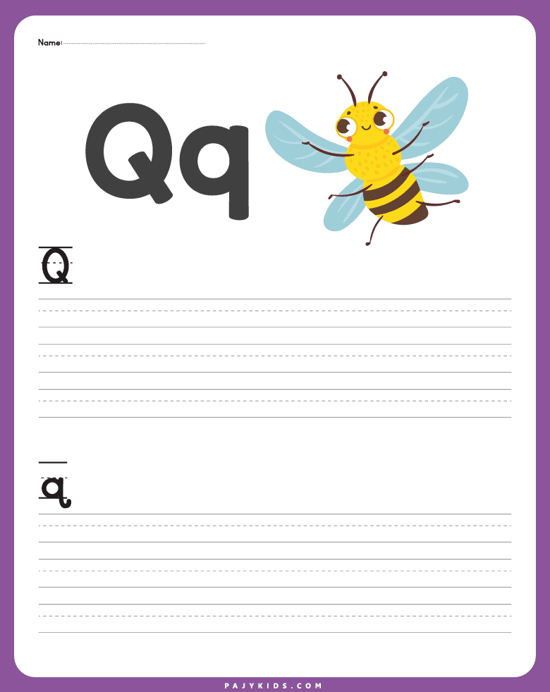 letter q worksheet - Letter q Writing Worksheet for Capital and Lowercase Practice