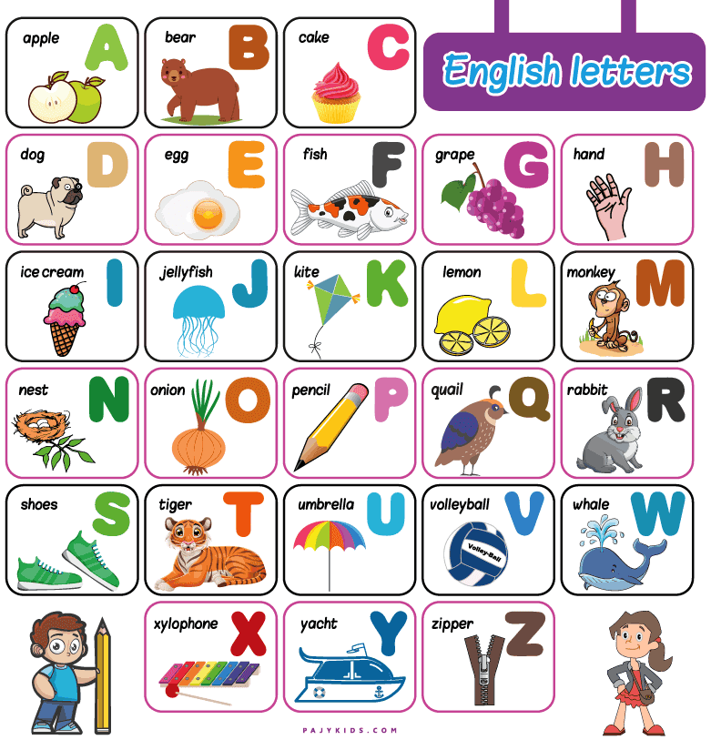 بوسترات حروف الانجليزى الملونة