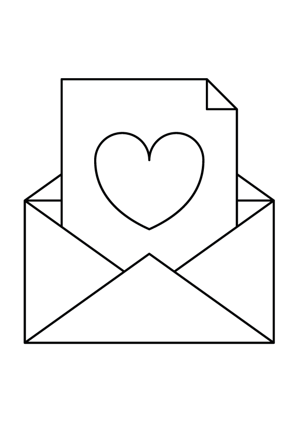 A Page of Love: A Heart and Envelope Printable Pictures to Color