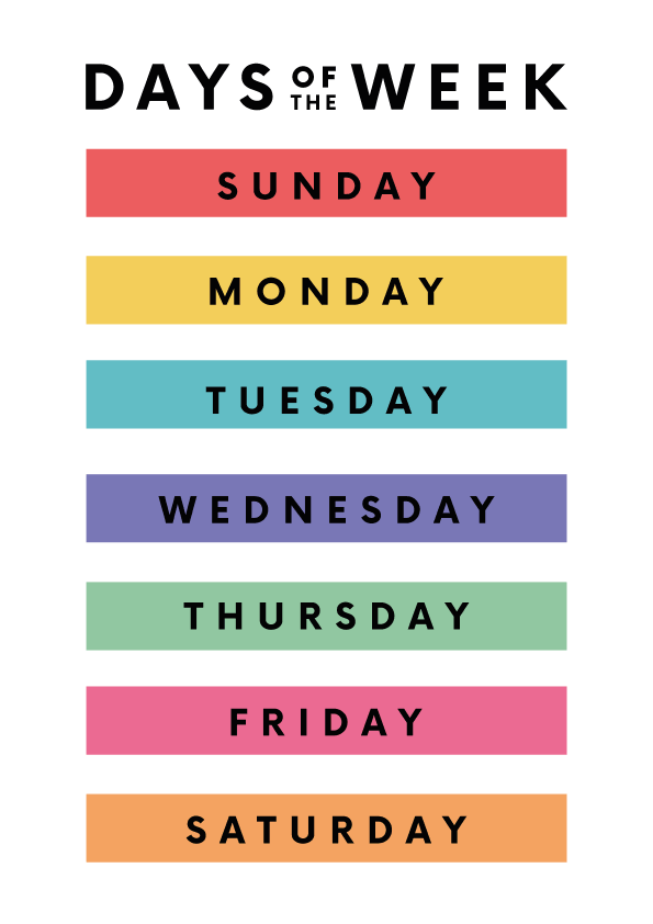Days of the Week: A Foundation for Time and Scheduling
