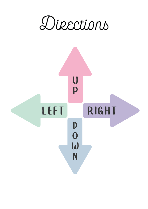 Directions for Kindergarten: Up, Down, Left, and Right