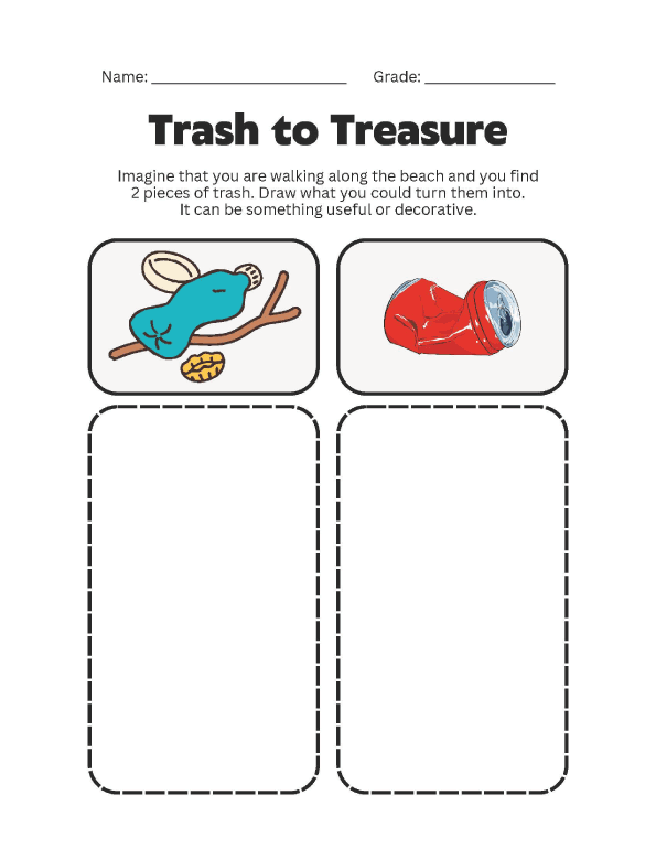Earth Day Worksheets - Trash to Treasure