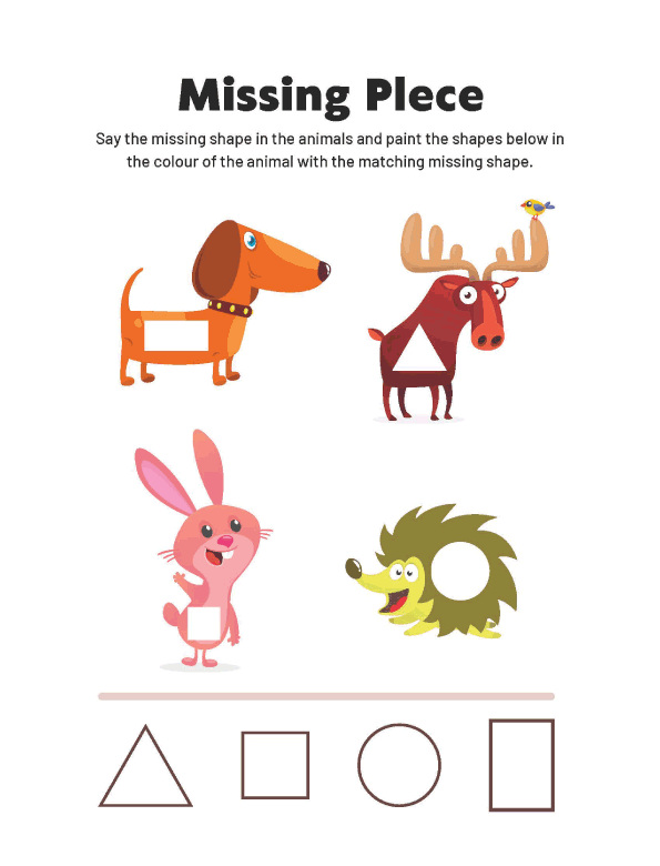Free preschool printables - Missing Shapes Activity