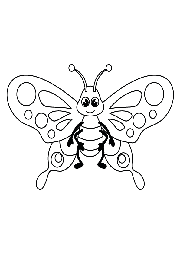 Friendly Butterfly Coloring Page