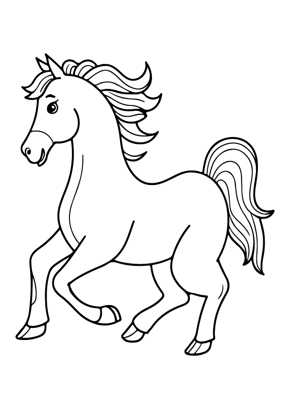 Horse Coloring Page: A Galloping Friend in Printable Pictures to Color