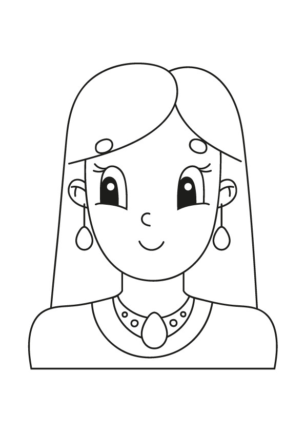 Princess or Queen Portrait Coloring Page