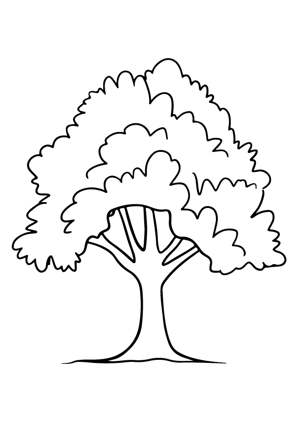 Printable Coloring Book: Big Leafy Tree