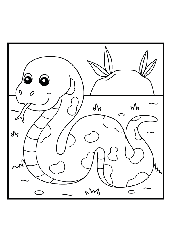 Printable Coloring Book: Smiling Snake