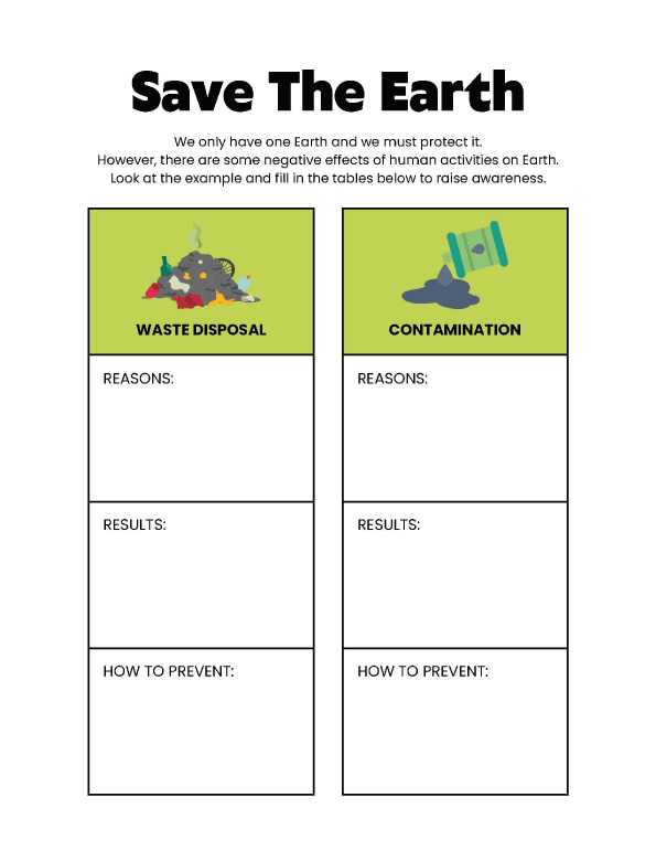 Printables - Combating Pollution with Printables for kids