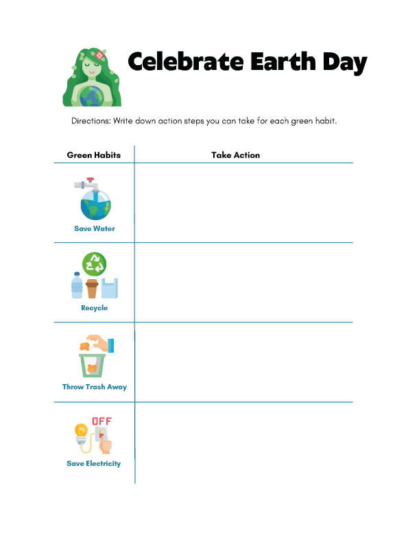 Printables - Earth Day Green Habits