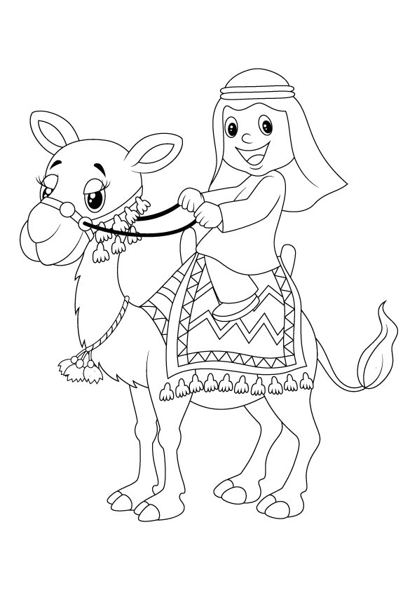 Riding a Camel: A Fun Coloring Sheets