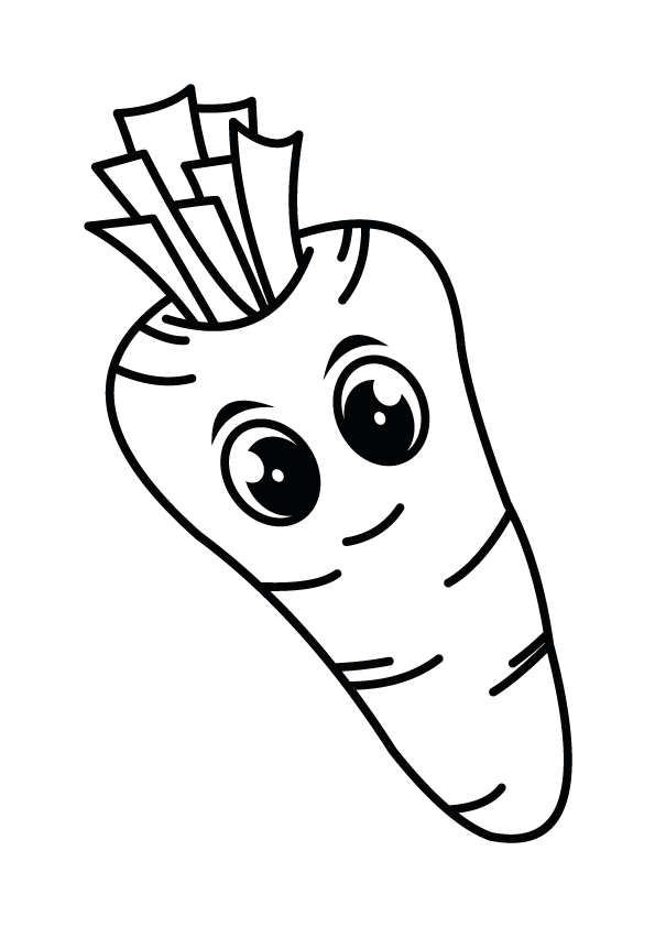 Smiling Carrot Coloring Page
