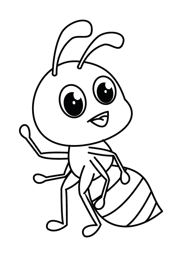 Waving Ant Coloring Page
