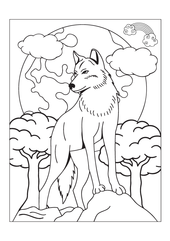 Wild Wolf: A Detailed Printable Coloring Pages for Older Kids