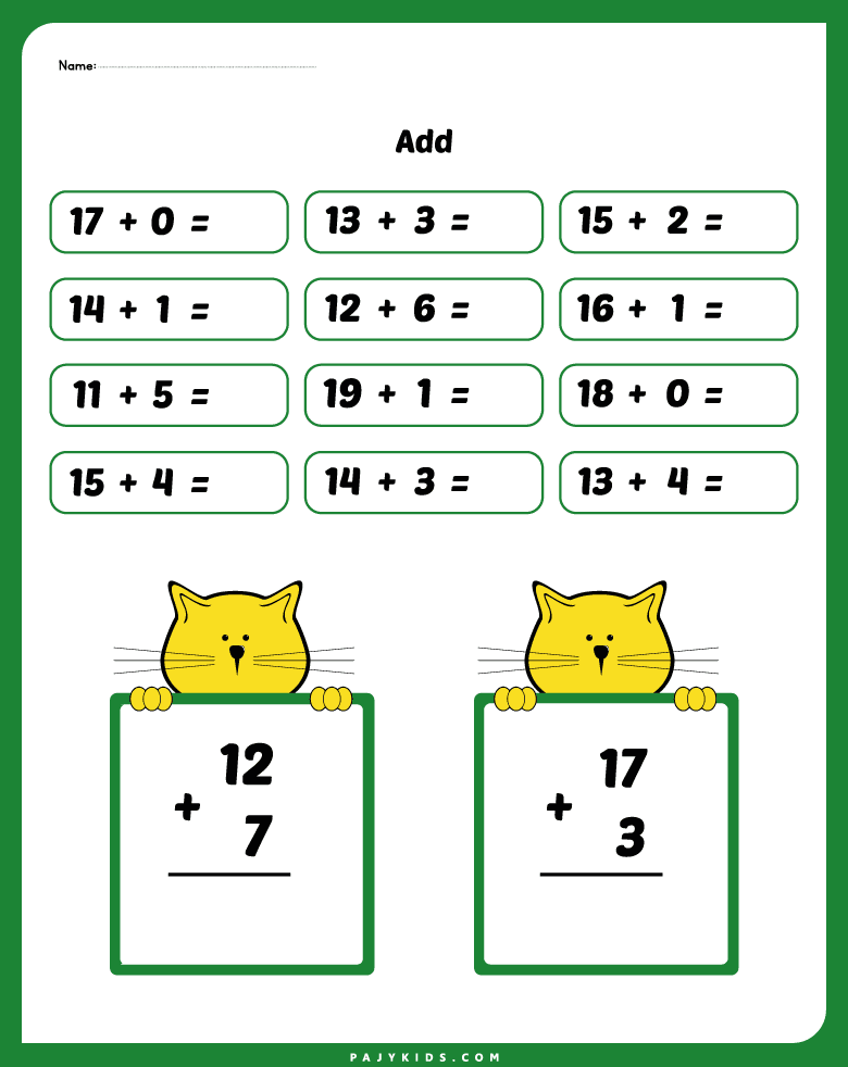 Addition Worksheet - Building Fine Motor Skills Alongside Math