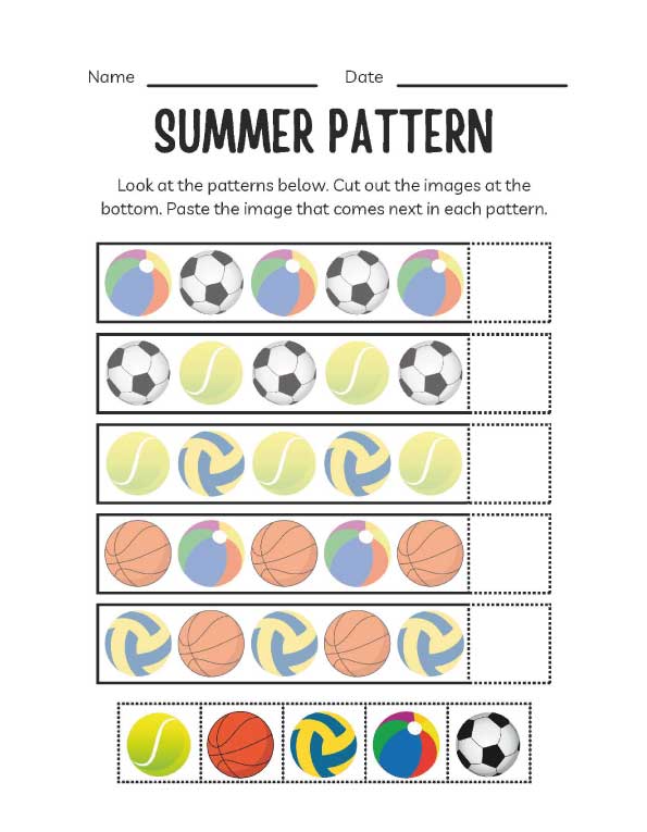 Summer Season Worksheets for Kindergarten to Build Early Literacy Skills