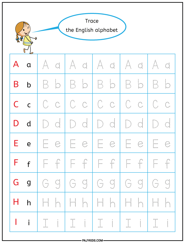 Tracing Alphabet - Capital and Small Letters